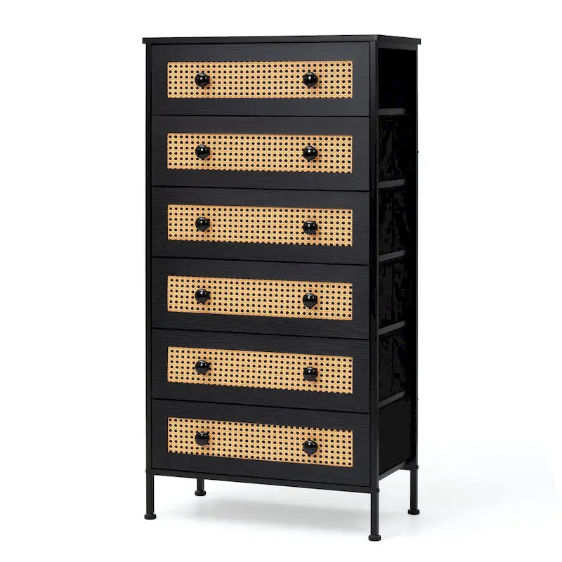 Commode de rangement de placard VredHom à 6 tiroirs en rotin PE