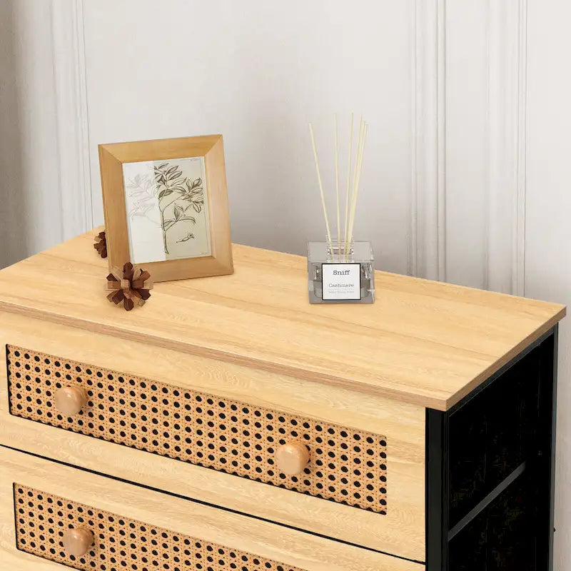Commode de rangement de placard VredHom à 6 tiroirs en rotin PE