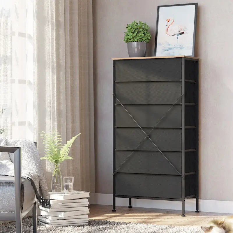 Commode de rangement de placard VredHom à 6 tiroirs en rotin PE