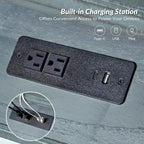 Eric Traditionnel 26 po. Table de bout en bois massif avec port USB, lot de 2 par