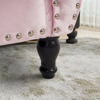 Banc rectangulaire de rangement en velours avec 1 oreiller, pouf pour salons et entrée